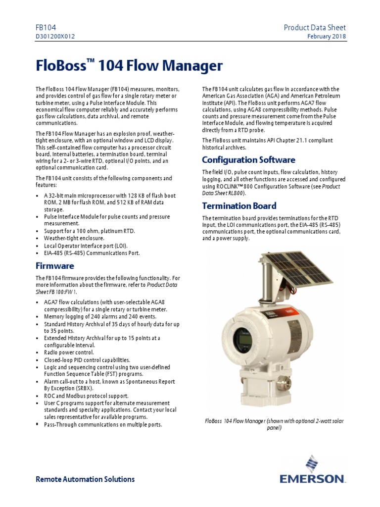 Floboss 104 Flow Manager Fb104 en 132242 | PDF | Rechargeable Battery ...