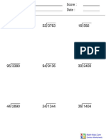 Name: Teacher: Date: Score:: Division Worksheets