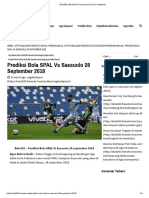 Prediksi Bola SPAL Vs Sassuolo 28 September 2018