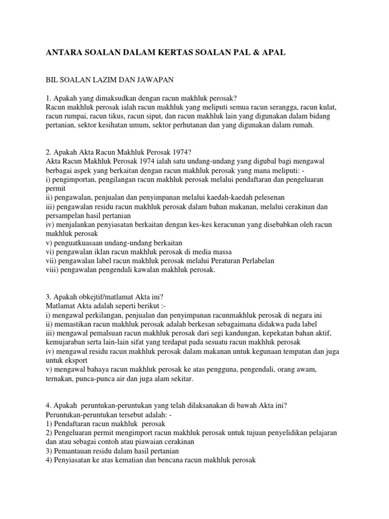 Antara Soalan Dalam Kertas Soalan Pal Apal Pdf