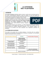 La Synthese Des Plastiques PDF