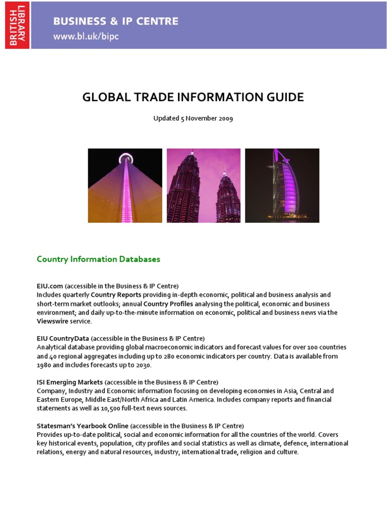 Global Trade Guide Pdf Marketing Research Databases