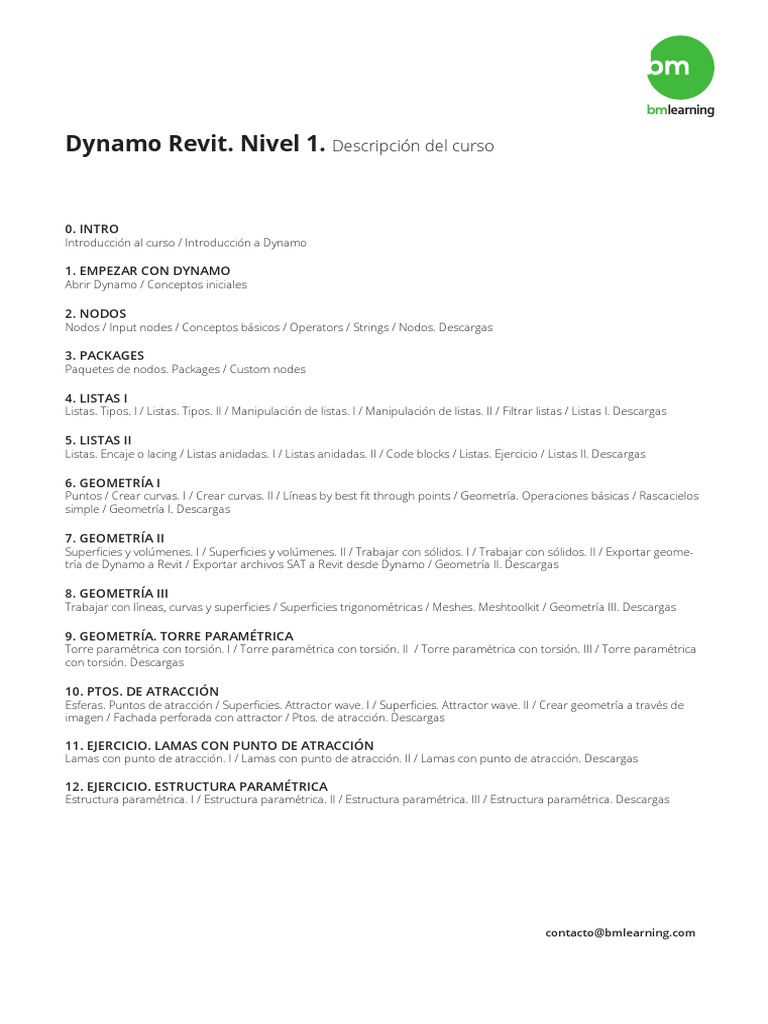 Curso de Dynamo Revit: Nivel 1 | PDF