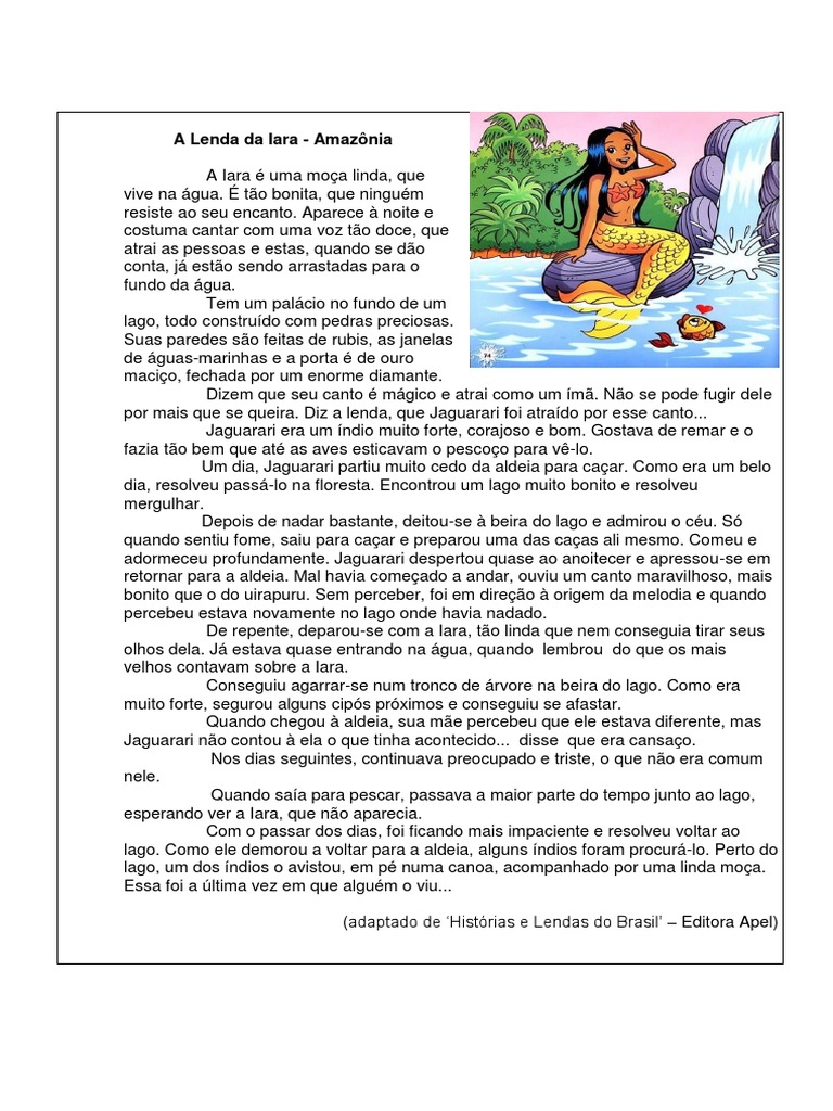 A Lenda Da Iara | PDF | Lazer