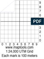 1:24,000 UTM Grid Each Mark Is 100 Meters