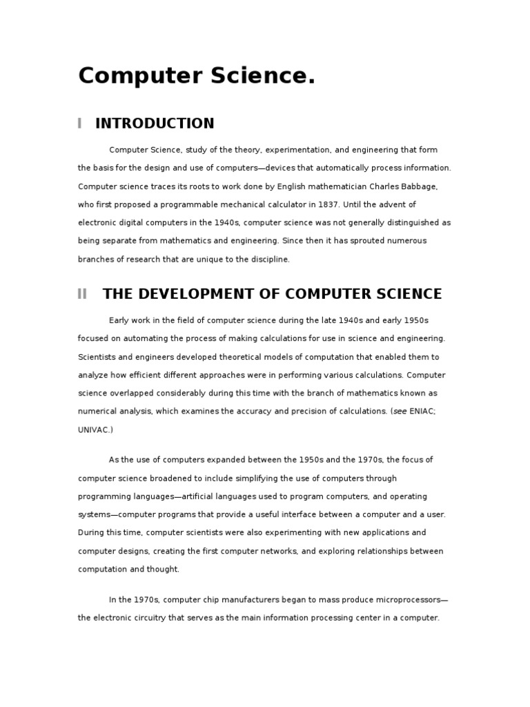 computer science short speech