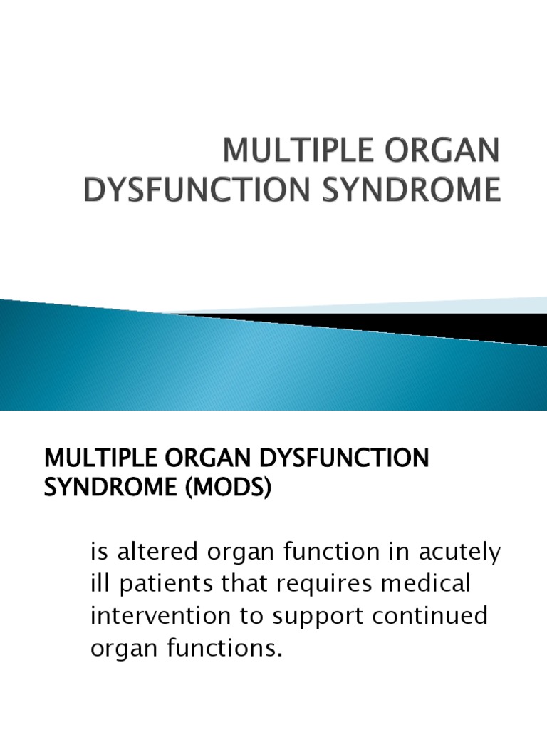 Understanding Multiple Organ Dysfunction Syndrome | PDF | Shock ...