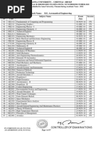 Anna University - Dec - 2018 - Time Table