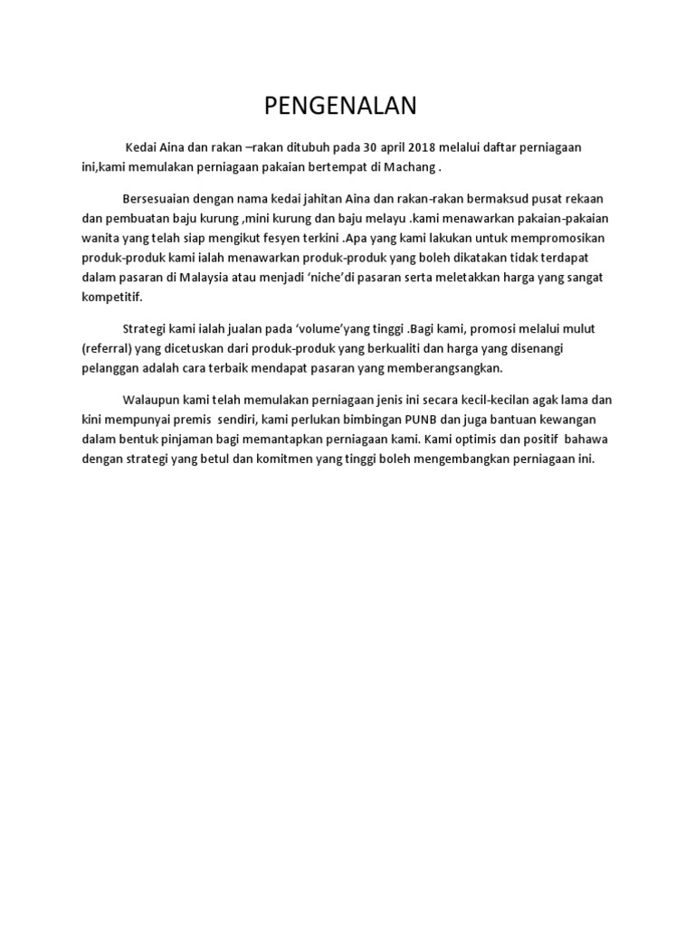 Pengenalan Perniagaan Pdf