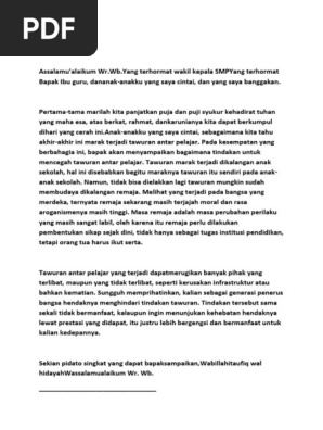 Kumpulan Teks Pidato Tentang Tawuran Kumpulan Referensi Teks Pidato