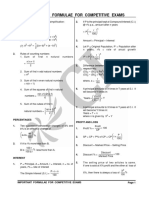 Important Formulae for Competitive Exams