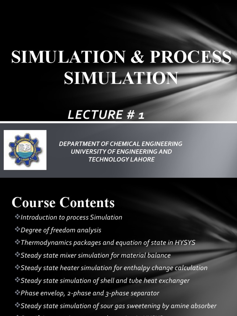 Simulation & Process Simulation: Lecture # 1 | Download Free PDF ...