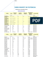 MOSFET de Potencia Ordenados Por Características Técnicas