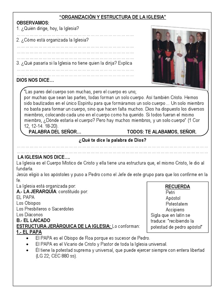 Estructura de la Iglesia Católica | PDF | obispo | Sacramentos