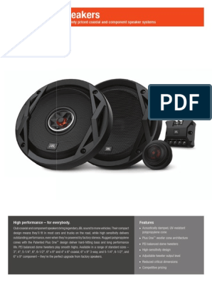 JBL Club Speaker SpecSheet English | PDF | Loudspeaker | Audio Engineering