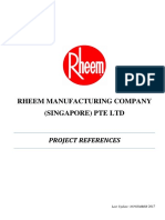 Rheem Manufacturing Company (Singapore) Pte LTD: Project References