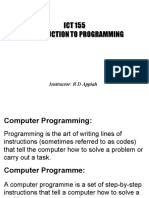 Ict 155 Intro To Programming