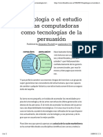 Captología o El Estudio de Las Computadoras Como Tecnologías de La Persuasión - Filosofitis