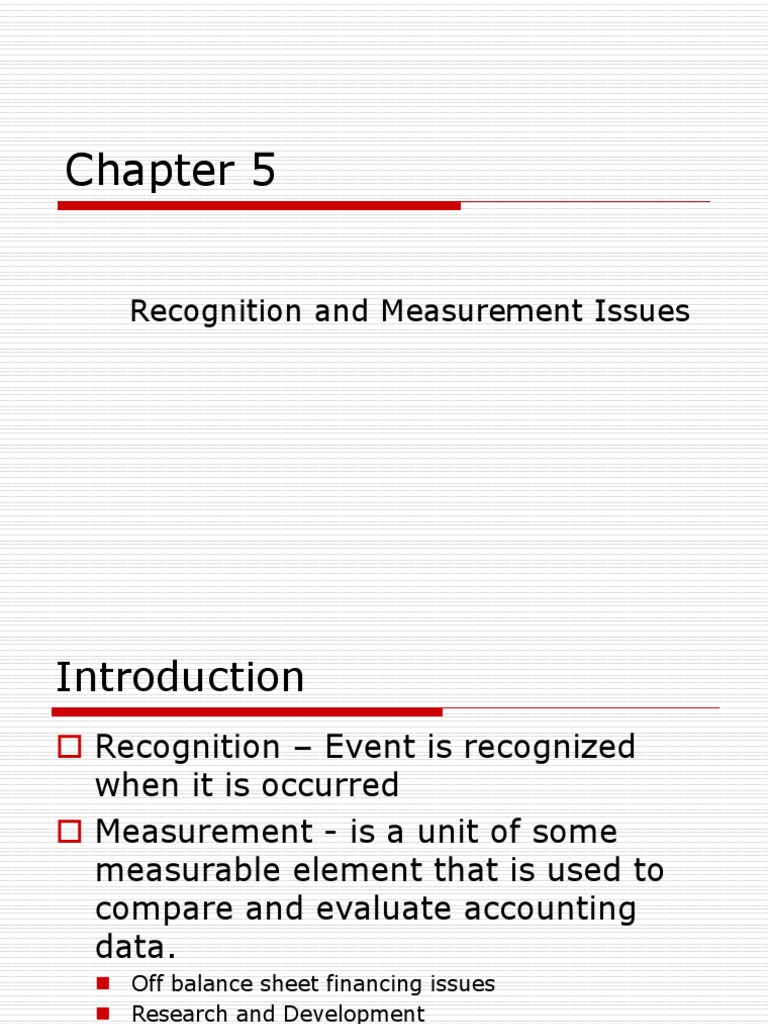 Recognition and Measurement in Accounting | PDF | Intangible Asset ...