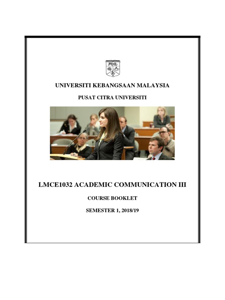 LMCE1032 Course Booklet Sem 1, 2018-2019 | PDF | Study Skills | Essays