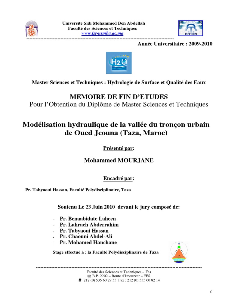 Modelisation Hydraulique de La Vallée | PDF | Bassin versant | Moyenne