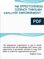 Enhancing Effectiveness and Efficiency Through Employee Empowerment