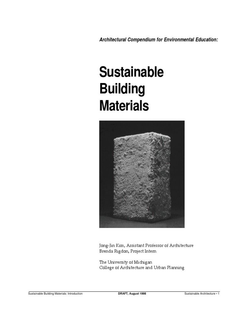 Sustainable Building Materials PDF Building Insulation Recycling