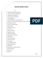 Mba HR - Project Topics: Page - 1