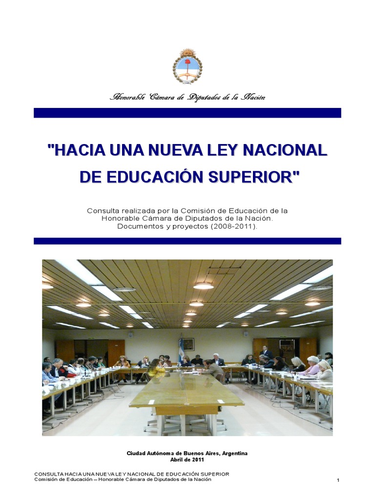 Consulta Hacia Una Nueva Ley Nacional de Educacion Superior | PDF ...