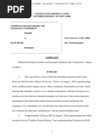 United States Securities and Exchange v Elon Musk Complaint
