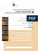 European Parliament - The Relations Between Copyright Law and Consumers' Rights From A European Perspective