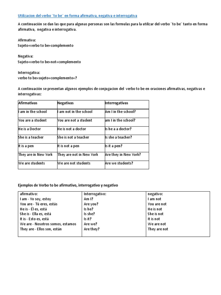 Utilizacion Del Verbo