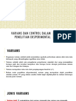 Varians Dan Control Dalam Penelitian Eksperimental PDF