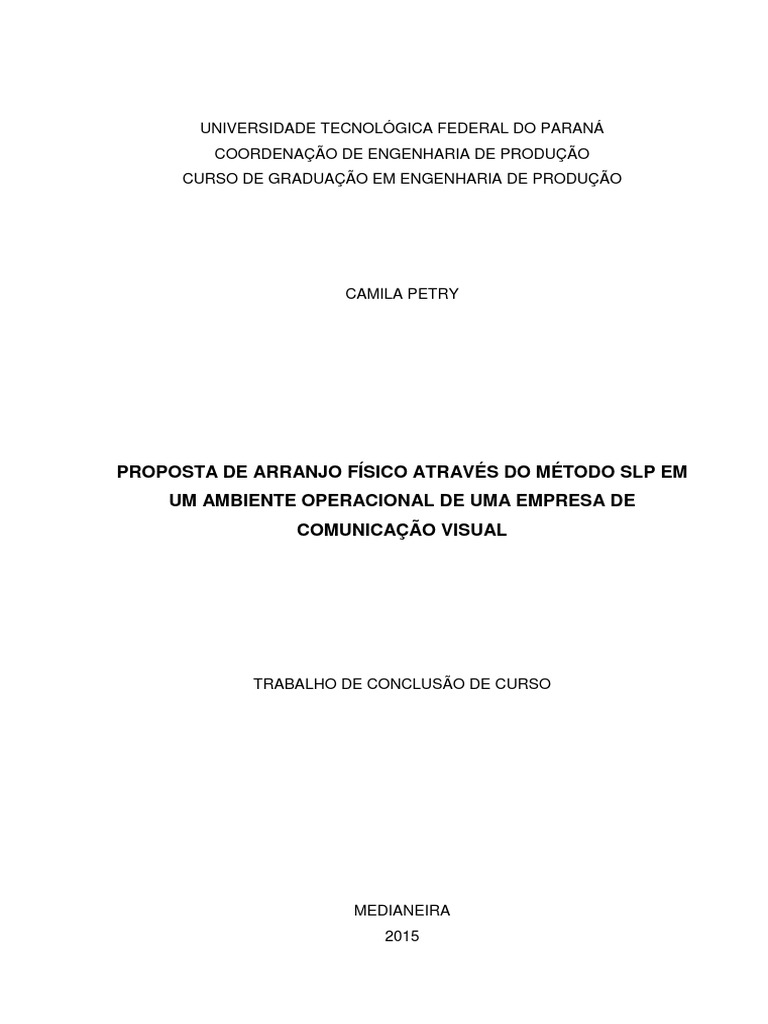 Método SLP - Systematic Layout Planning | PDF | Física | Economia