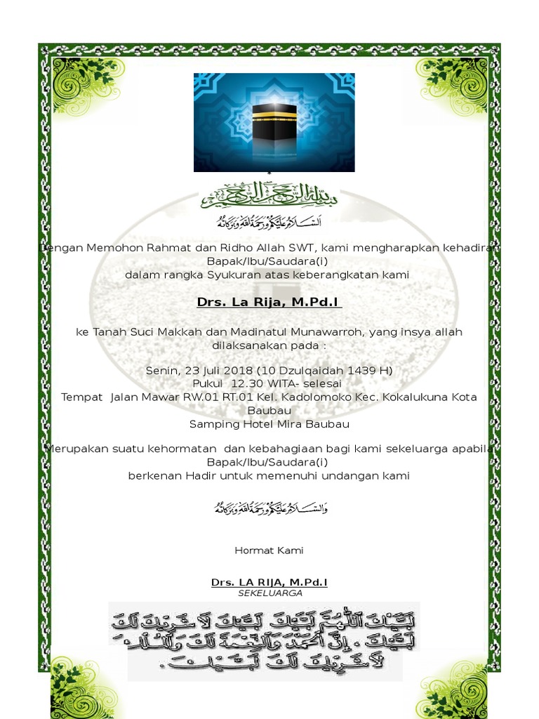 Contoh Surat Undangan Ruwahan | PDF