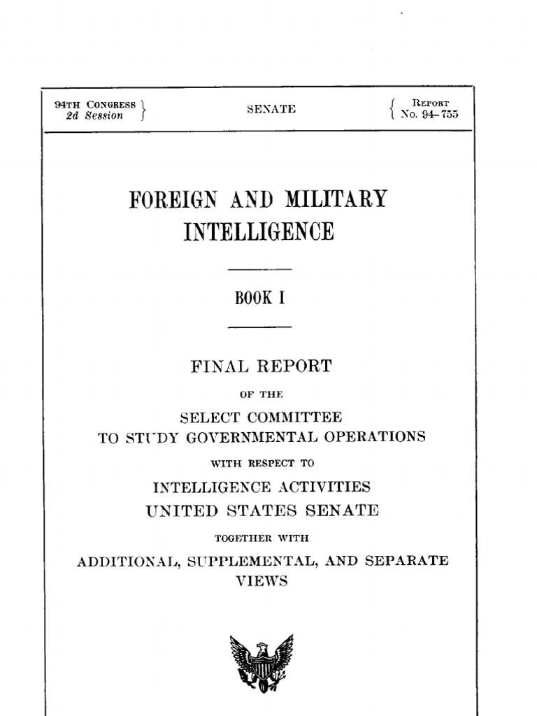 Final Report on U.S. Intelligence Activities | PDF ...