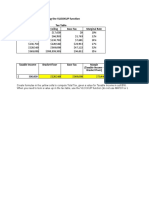 Income Tax Calculation Using The VLOOKUP Function: Bracket Floor Bracket Ceiling Base Tax Marginal Rate
