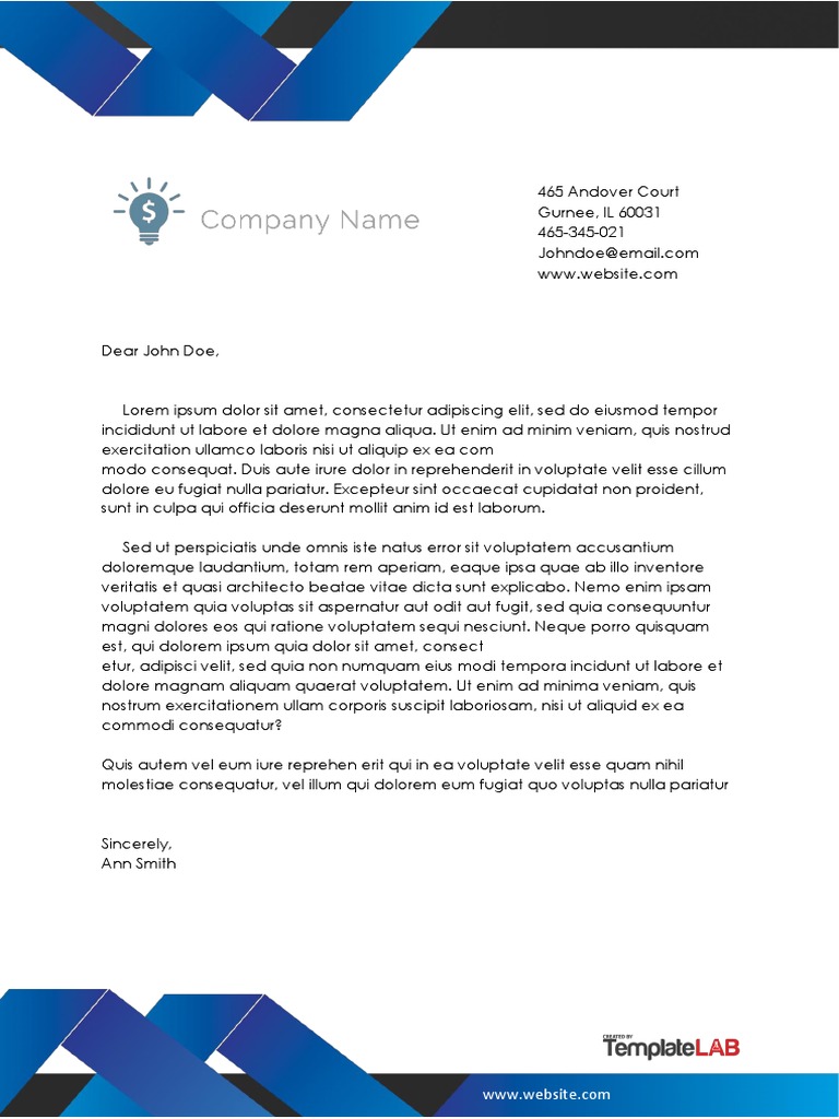 Company Letterhead Template 1 Word TemplateLab Exclusive | PDF