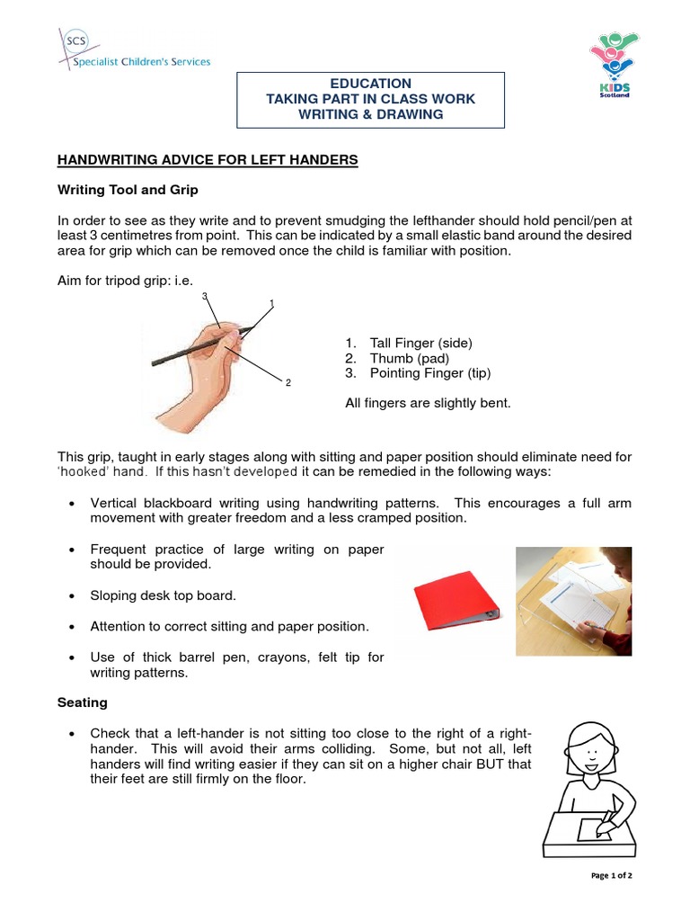 Left-Handed Handwriting Strategies | PDF | Handedness