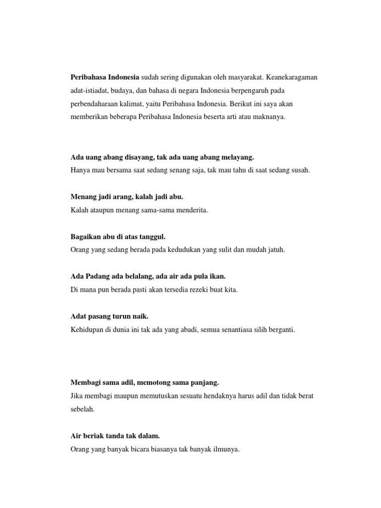 Contoh Peribahasa