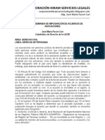 Modelo de Demanda de Impugnación de Acuerdos de Asociaciones - Autor José María Pacori Cari