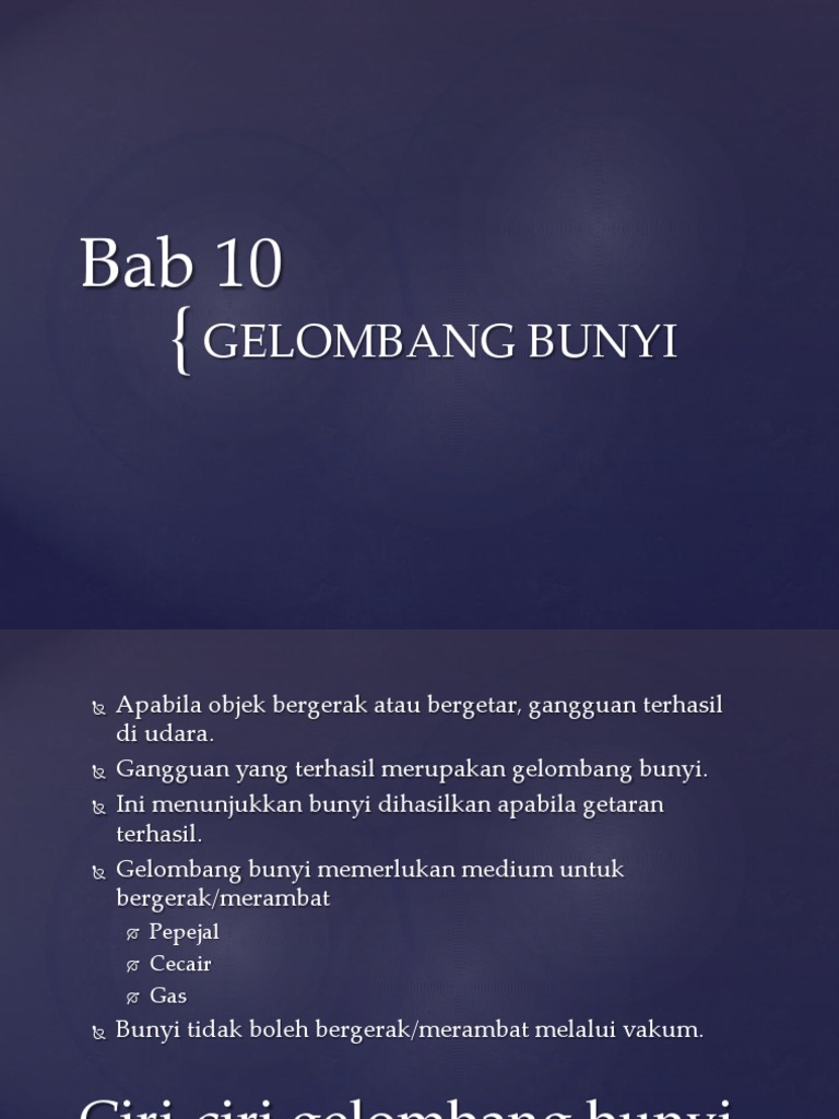 Ciri Ciri Gelombang Bunyi