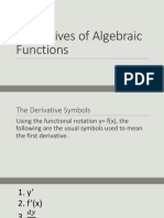 Derivatives of Algebraic Functions