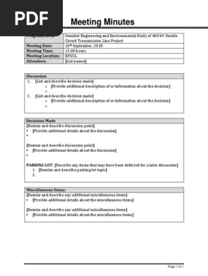 Meeting Minutes Template
