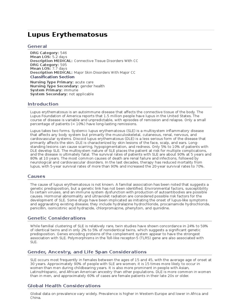 Lupus Erythematosus | PDF | Systemic Lupus Erythematosus | Medical ...