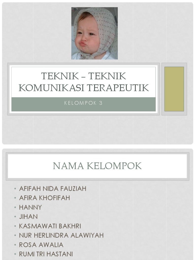 Teknik Teknik Komunikasi Terapeutik