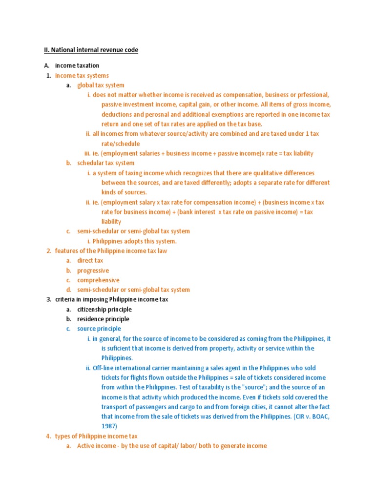 Philippine Income Tax Systems Explained | PDF | Capital Gains Tax | Taxes