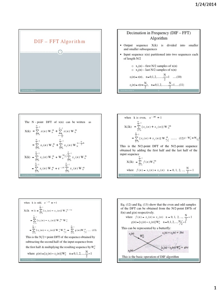 Dit Vs Dif Discrete Fourier Transform Fast Fourier Transform