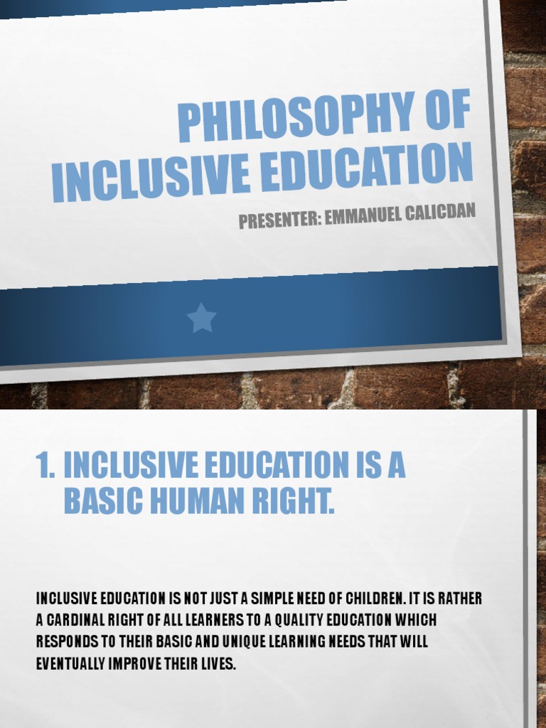 Philosophy of Inclusive Education PDF