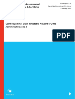 Zone 2 November 2018 Timetable PDF